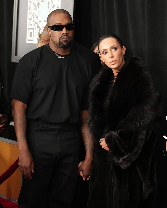 Kanye on the red carpet with wife Bianca